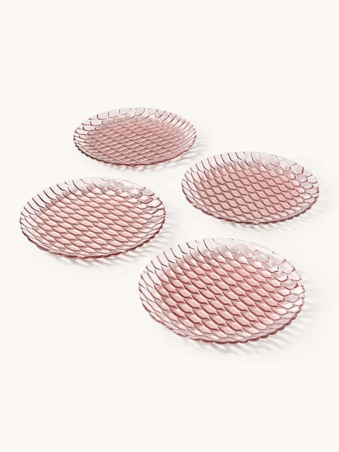 Online Kartell Assiettes plates avec motif texturé Jellies, 4 pièces Rose pâle