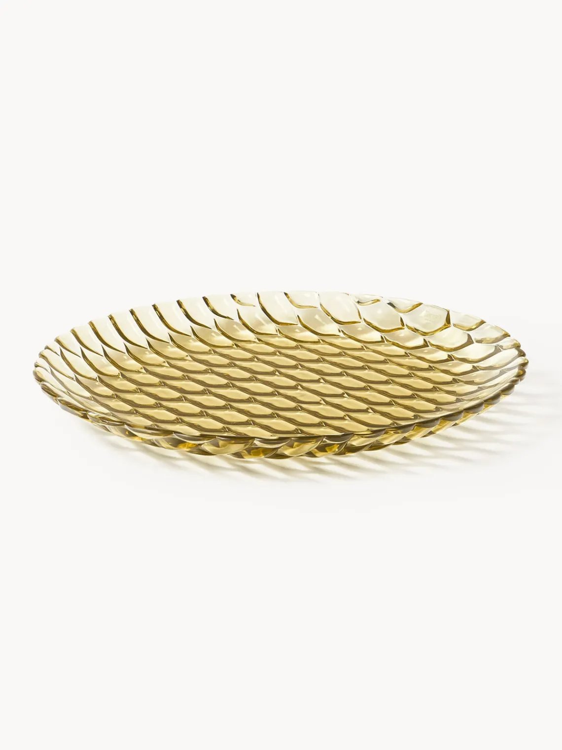 Outlet Kartell Assiettes plates avec motif texturé Jellies, 4 pièces Jaune pâle