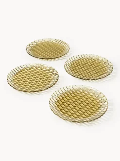 Outlet Kartell Assiettes plates avec motif texturé Jellies, 4 pièces Jaune pâle