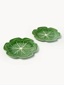 New BORDALLO PINHEIRO Assiettes plates Cabbage, 4 pièces