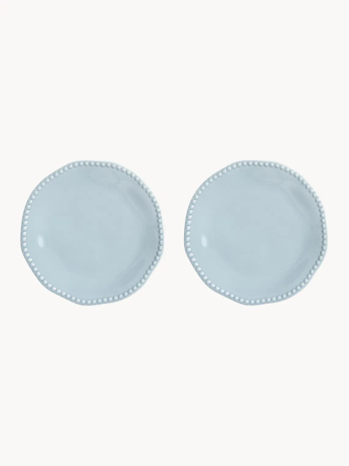 Online &k Amsterdam Assiettes plates en porcelaine Fine Bon Chine Perle, 2 pièces Bleu ciel