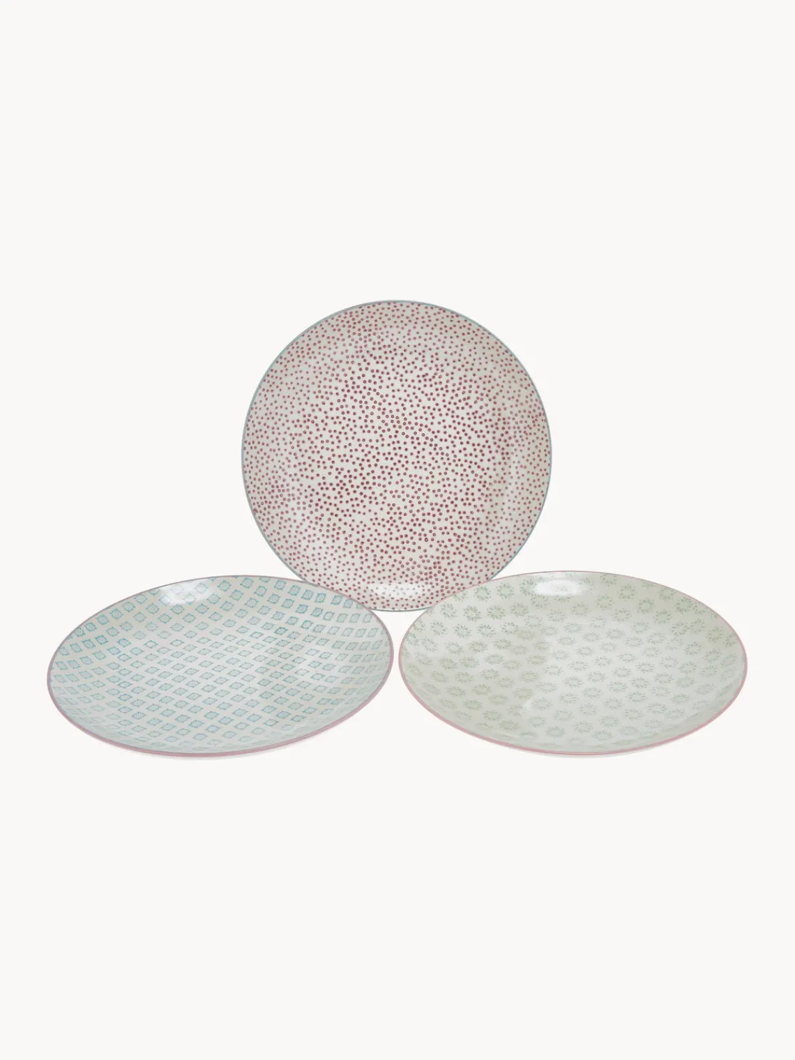 Discount Bloomingville Assiettes plates peintes à la main Patrizia, 3 élém.