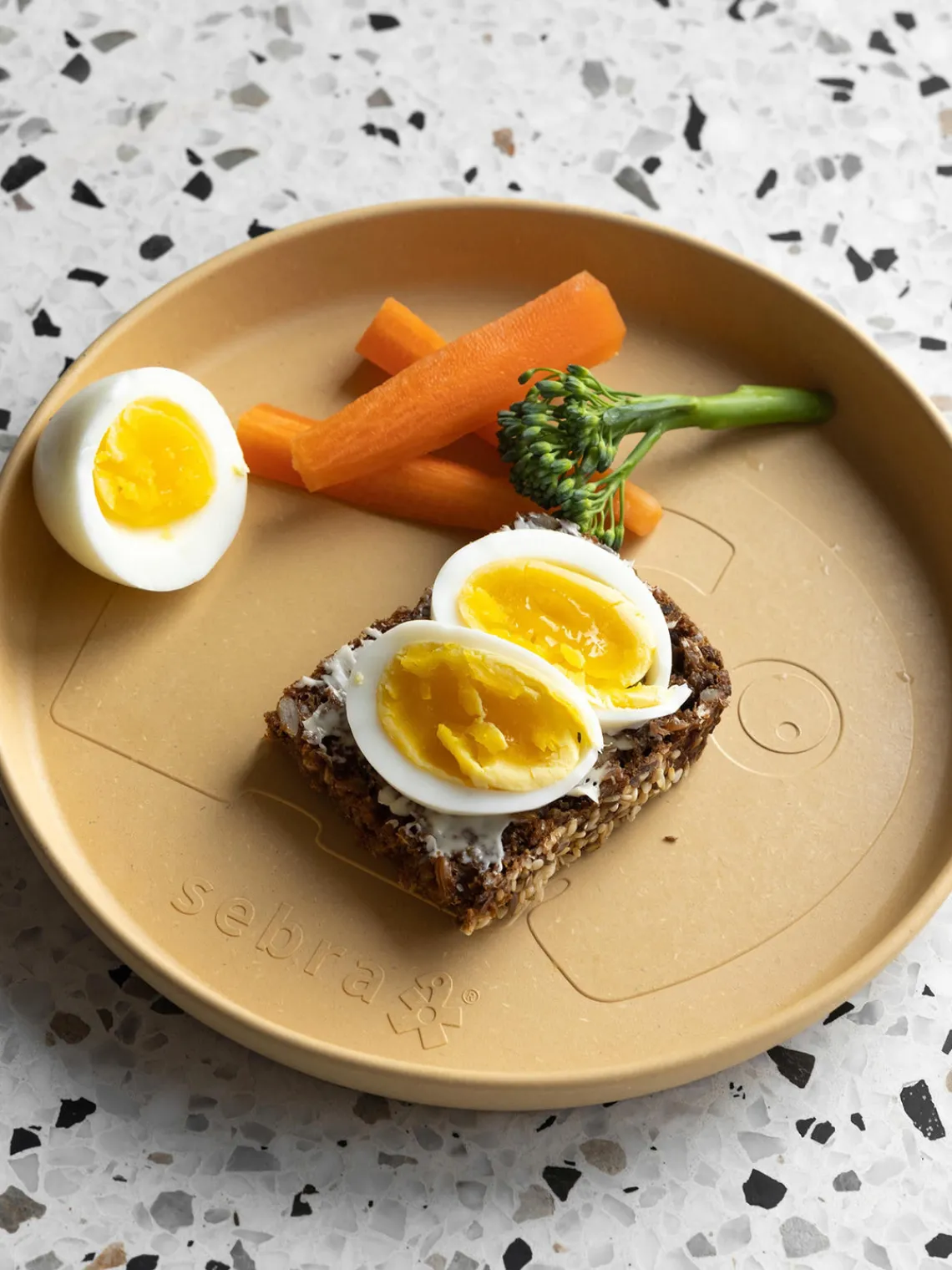 Hot Sebra Assiettes pour enfant Mums, 2 pièces Ocre