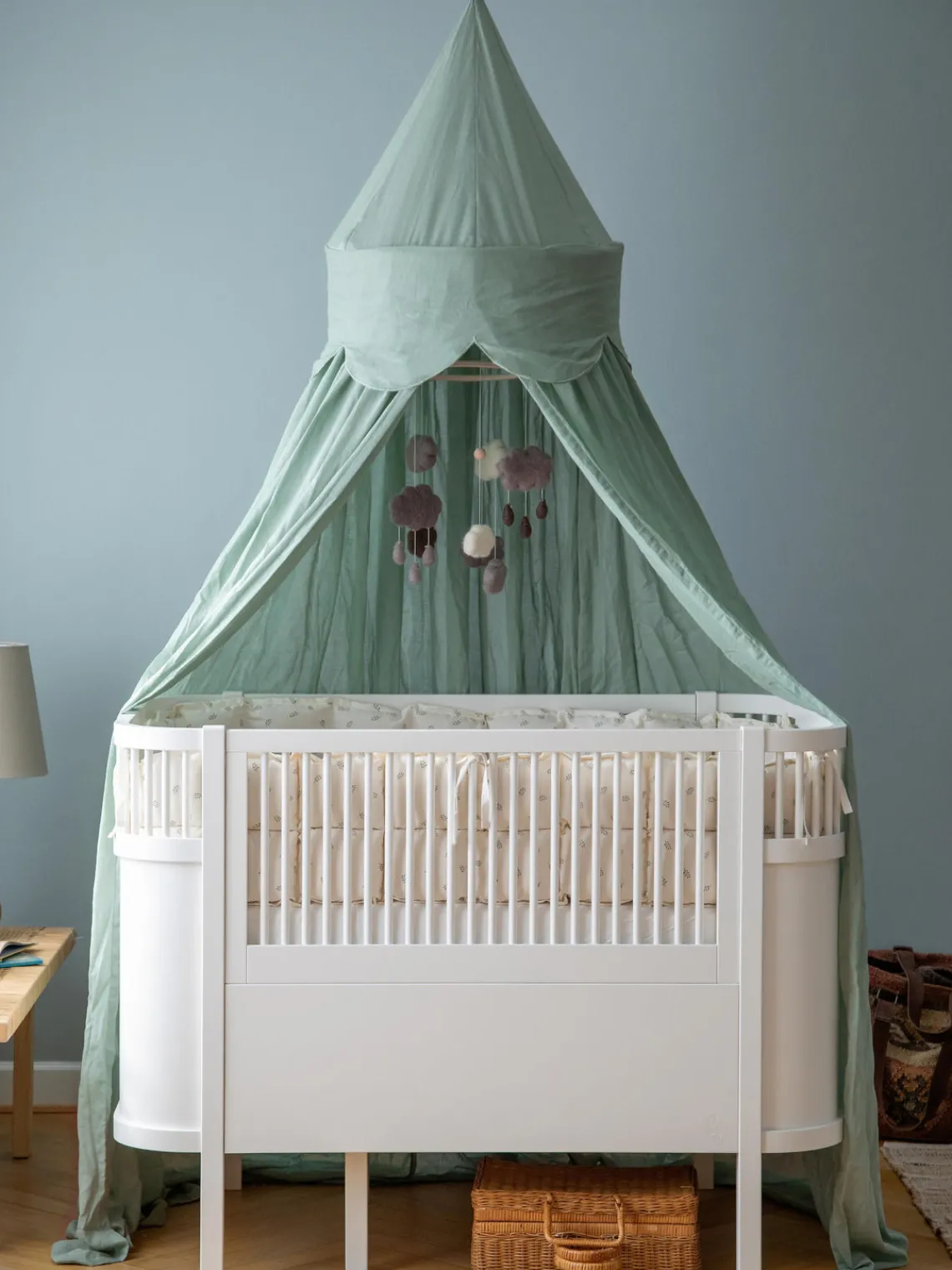 Online Sebra Baldaquin en coton bio Stars Vert menthe