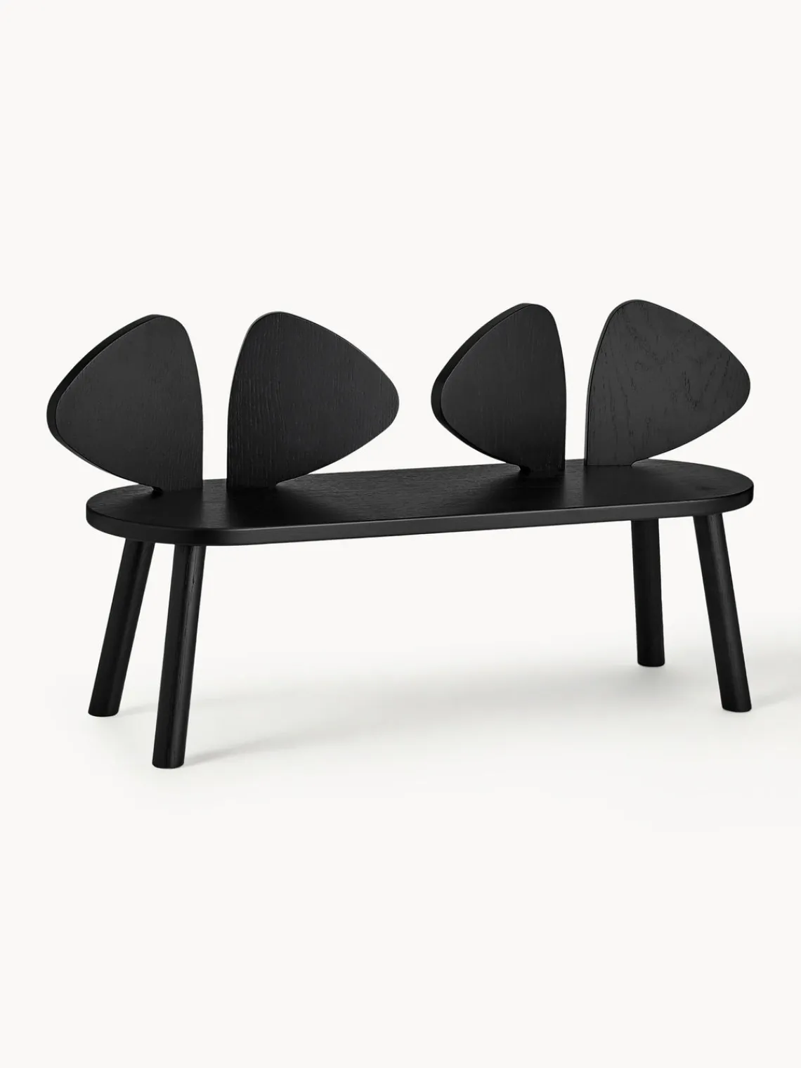 Hot Nofred Banc pour enfants en bois de chêne Mouse Noir