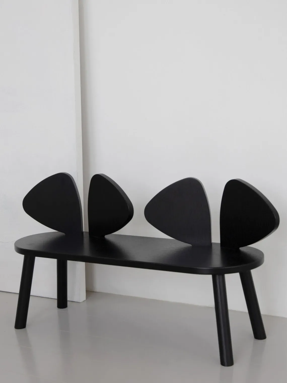 Hot Nofred Banc pour enfants en bois de chêne Mouse Noir