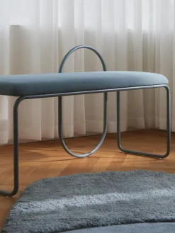 New AYTM Banc rembourré Angui Tissu gris-bleu