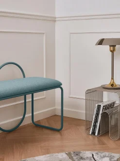 New AYTM Banc rembourré Angui Tissu gris-bleu