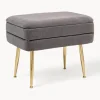 New Bizzotto Banquette en velours avec rangement Pavlina