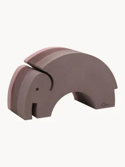 Discount bObles Bascule Elephant, larg. 45 cm Vieux rose, aubergine, mauve