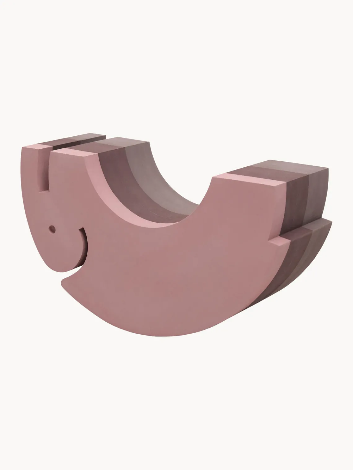 Discount bObles Bascule Elephant, larg. 45 cm Vieux rose, aubergine, mauve