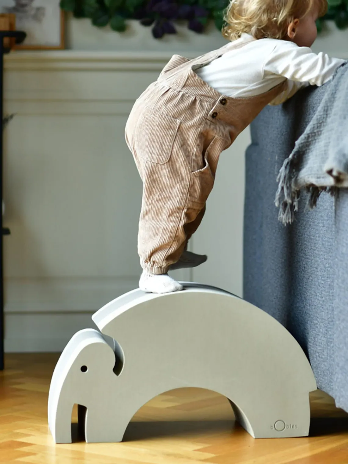 Sale bObles Bascule Elephant, larg. 55 cm Blanc cassé, grège, beige