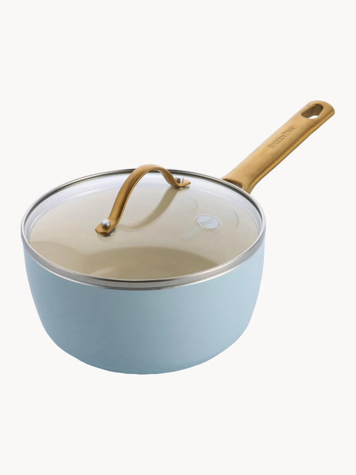 Best GreenPan Batterie de cuisine avec revêtement antiadhésif Padova, 10 élém. Bleu ciel, doré