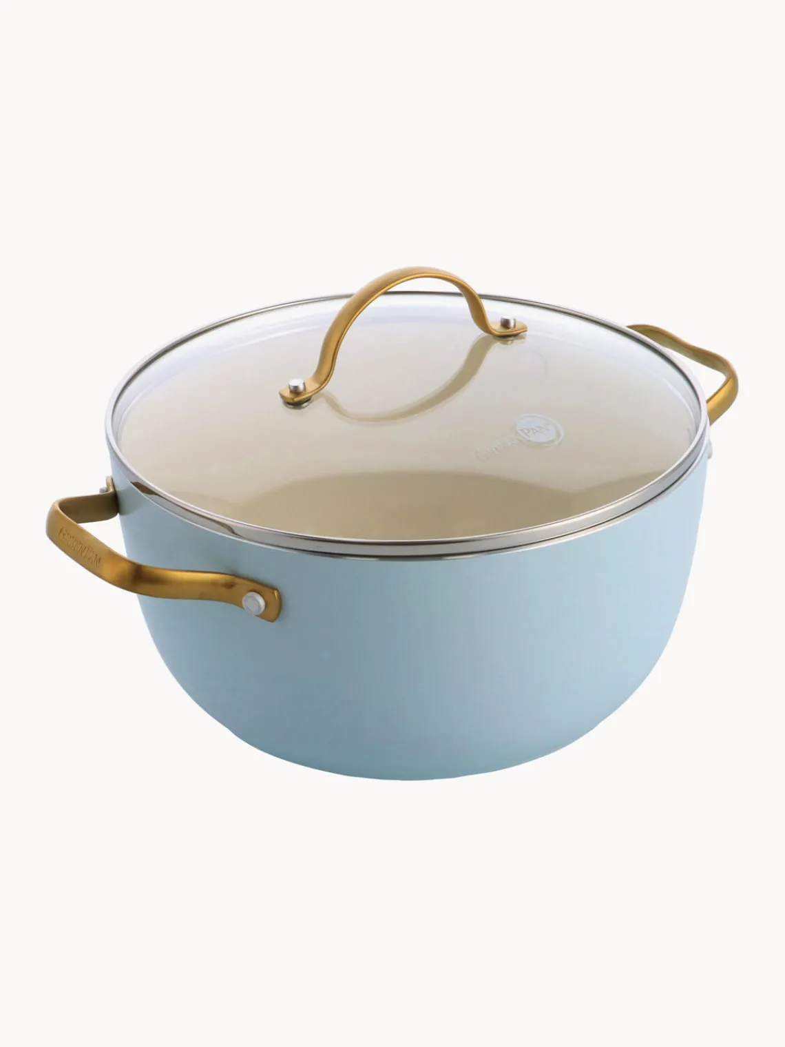 Best GreenPan Batterie de cuisine avec revêtement antiadhésif Padova, 10 élém. Bleu ciel, doré