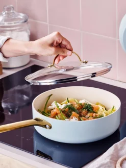 Best GreenPan Batterie de cuisine avec revêtement antiadhésif Padova, 10 élém. Bleu ciel, doré