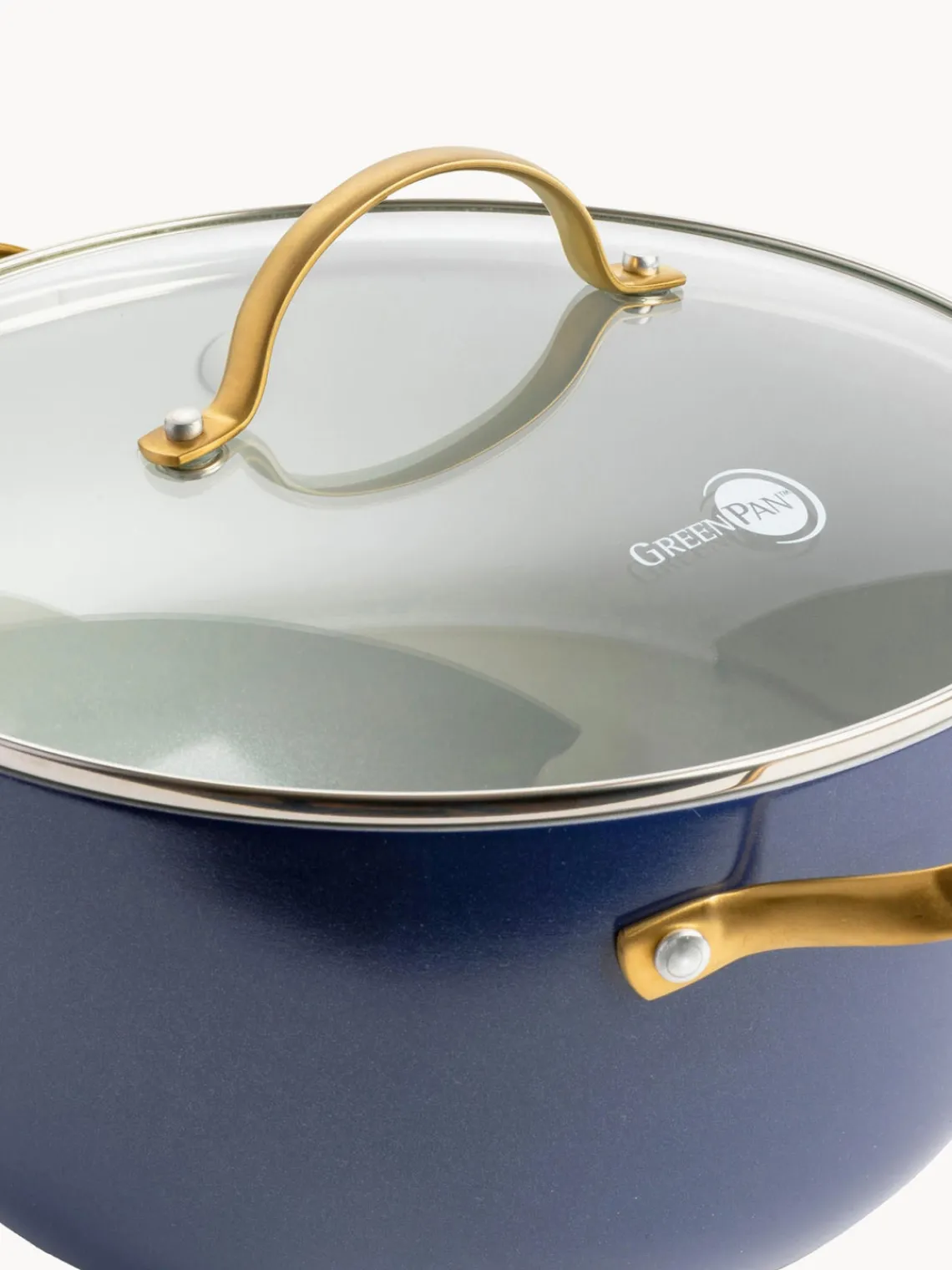 Outlet GreenPan Batterie de cuisine avec revêtement antiadhésif Padova, 10 élém. Bleu foncé, doré