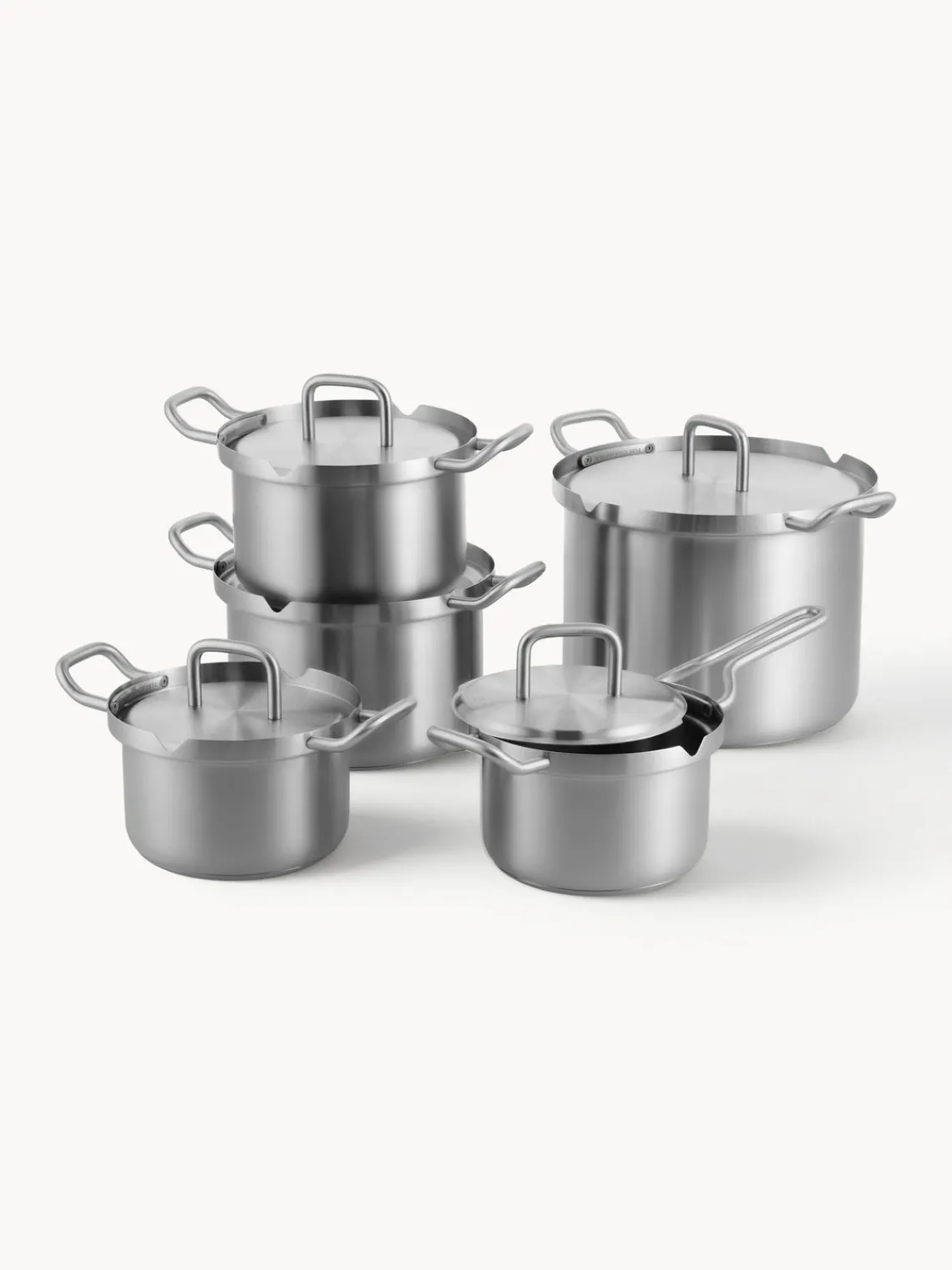 Outlet BK Batterie de cuisine en acier inoxydable Q-Linair, 5 élém. Argenté