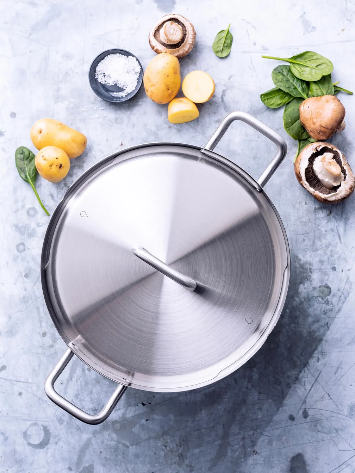 Outlet BK Batterie de cuisine en acier inoxydable Q-Linair, 5 élém. Argenté