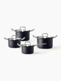 Discount BK Batterie de cuisine en acier inoxydable Q-Linair, 4 élém. Noir