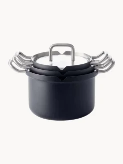 Discount BK Batterie de cuisine en acier inoxydable Q-Linair, 4 élém. Noir