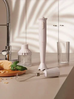 Fashion ALESSI Blender plongeant avec accessoires Plissé, 4 élém. Blanc cassé, mat