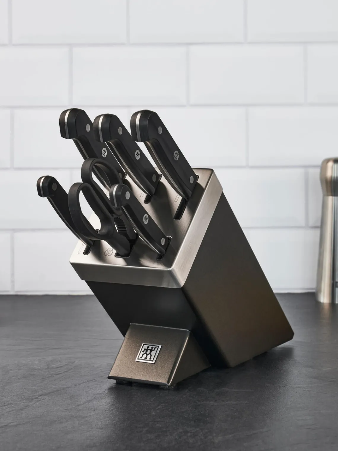 Clearance ZWILLING Bloc couteaux auto-affûtants Gourmet, 7 élém. Gris, argenté, noir