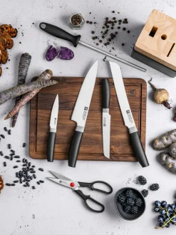 Best ZWILLING Bloc couteaux en bois d'hévéa Now, 7 élém.