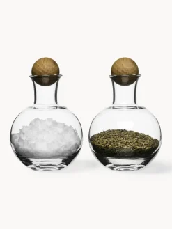 Best Sagaform Bocaux de rangement en verre soufflé bouche avec bouchon en bois Eden, 2 pièces