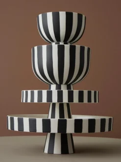 Online Oyoy Living Design Bol à fruits artisanal Toppu, haut. 13 cm Noir, blanc