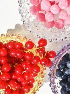 Hot ANNA VON LIPA Bols à snacks soufflés bouche Hobnail, 4 pièces Transparent