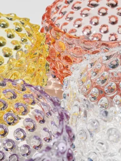 Hot ANNA VON LIPA Bols à snacks soufflés bouche Hobnail, 4 pièces Transparent