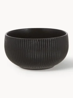 Clearance Bloomingville Bols à surface striée mate Neri, 2 pièces