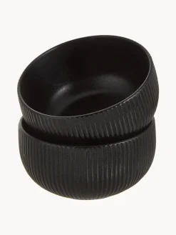 Clearance Bloomingville Bols à surface striée mate Neri, 2 pièces
