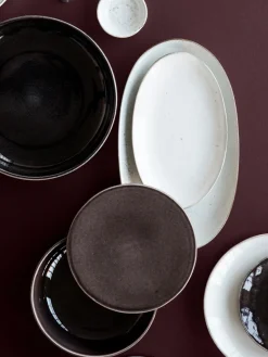 Best Broste Copenhagen Bols artisanaux Nordic Coal, 4 pièces Noir, chiné