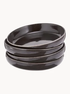 Best Broste Copenhagen Bols artisanaux Nordic Coal, 4 pièces Noir, chiné