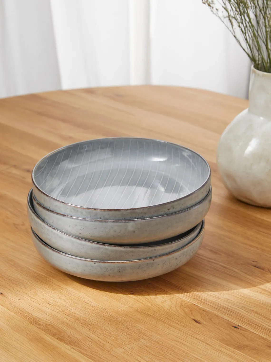 Online Broste Copenhagen Bols artisanaux Nordic Sea, 4 pièces Gris-bleu, chiné