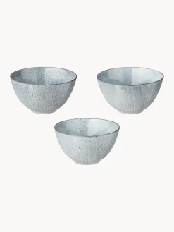 Hot Broste Copenhagen Bols artisanaux Nordic Sea, 4 pièces Gris-bleu, chiné