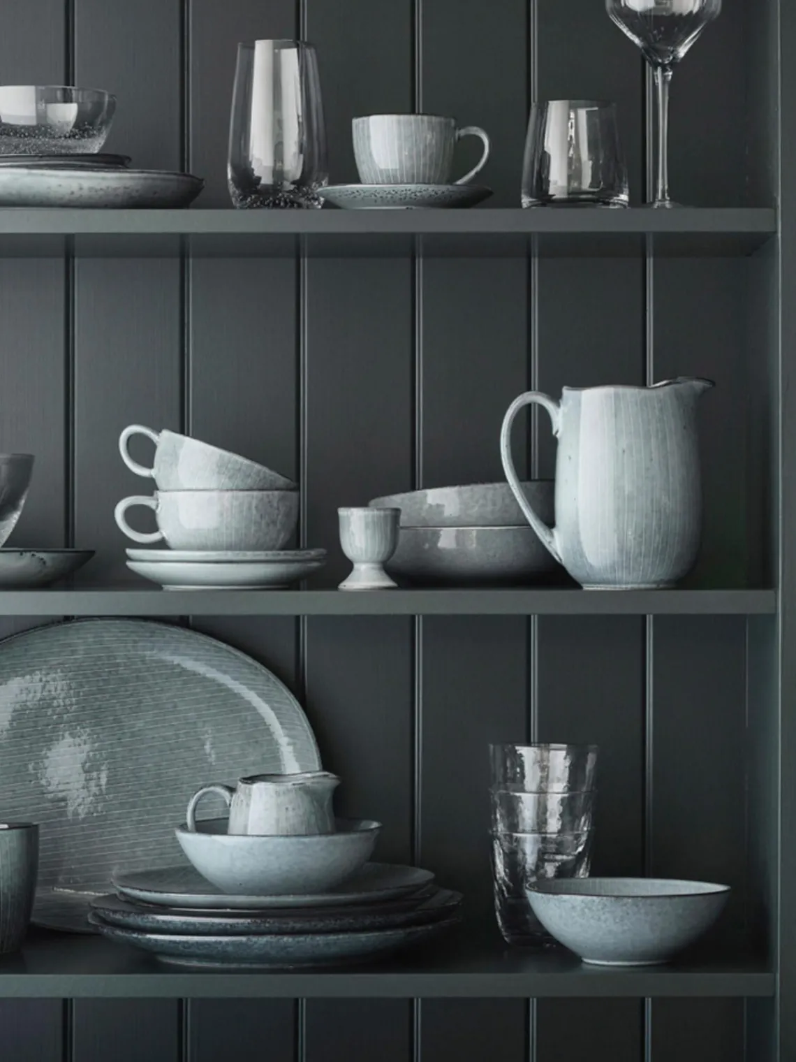 Outlet Broste Copenhagen Bols artisanaux Nordic Sea, Ø 17 cm, 4 pièces Gris-bleu, chiné