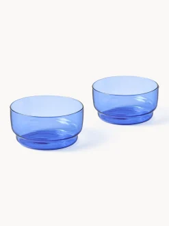 Clearance Lyngby Bols en verre borosilicaté Torino, 2 pièces Bleu, transparent