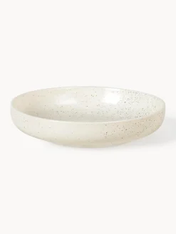 Hot Broste Copenhagen Bols rustiques artisanaux Nordic Vanilla, Ø 22 cm, 4 pièces Blanc crème, moucheté