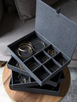 Clearance Bigso Box of Sweden Boîte à bijoux avec fermeture magnétique Precious Anthracite