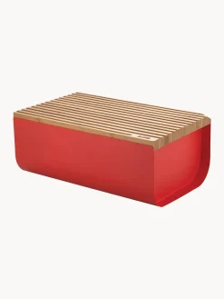 Fashion ALESSI Boîte à pain avec couvercle en bambou Mattina Rouge, bambou