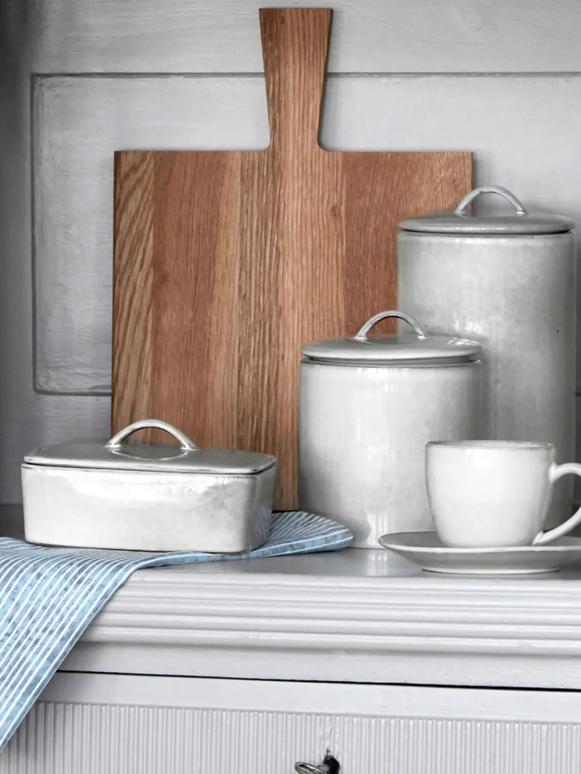 Discount Broste Copenhagen Boîte de rangement artisanale Nordic Sand Gris clair, chiné