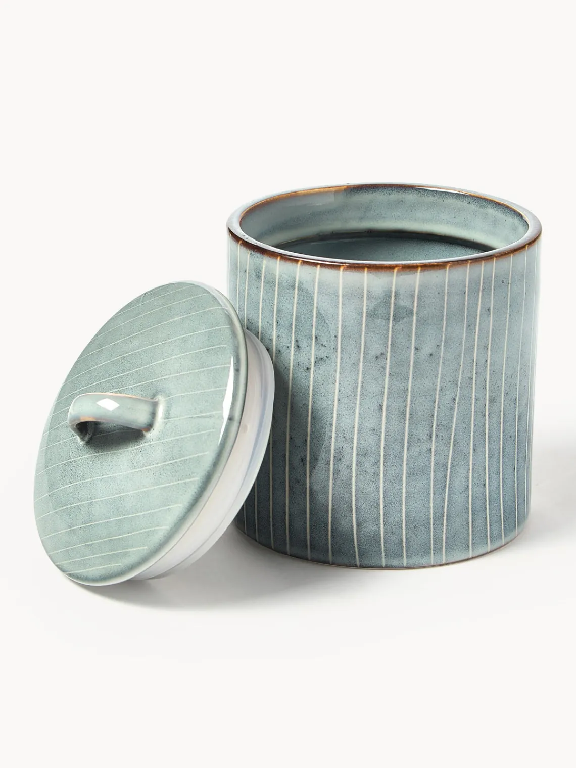 Fashion Broste Copenhagen Boîte de rangement artisanale Nordic Sea Gris-bleu, chiné