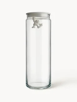 Outlet ALESSI Boîte de rangement Gianni, haut. 31 cm Blanc, transparent