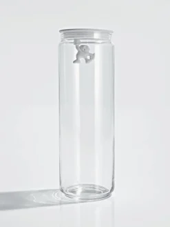Outlet ALESSI Boîte de rangement Gianni, haut. 31 cm Blanc, transparent