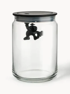 Hot ALESSI Boîte de rangement Gianni, haut. 12 cm Noir, transparent