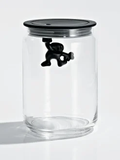 Hot ALESSI Boîte de rangement Gianni, haut. 12 cm Noir, transparent