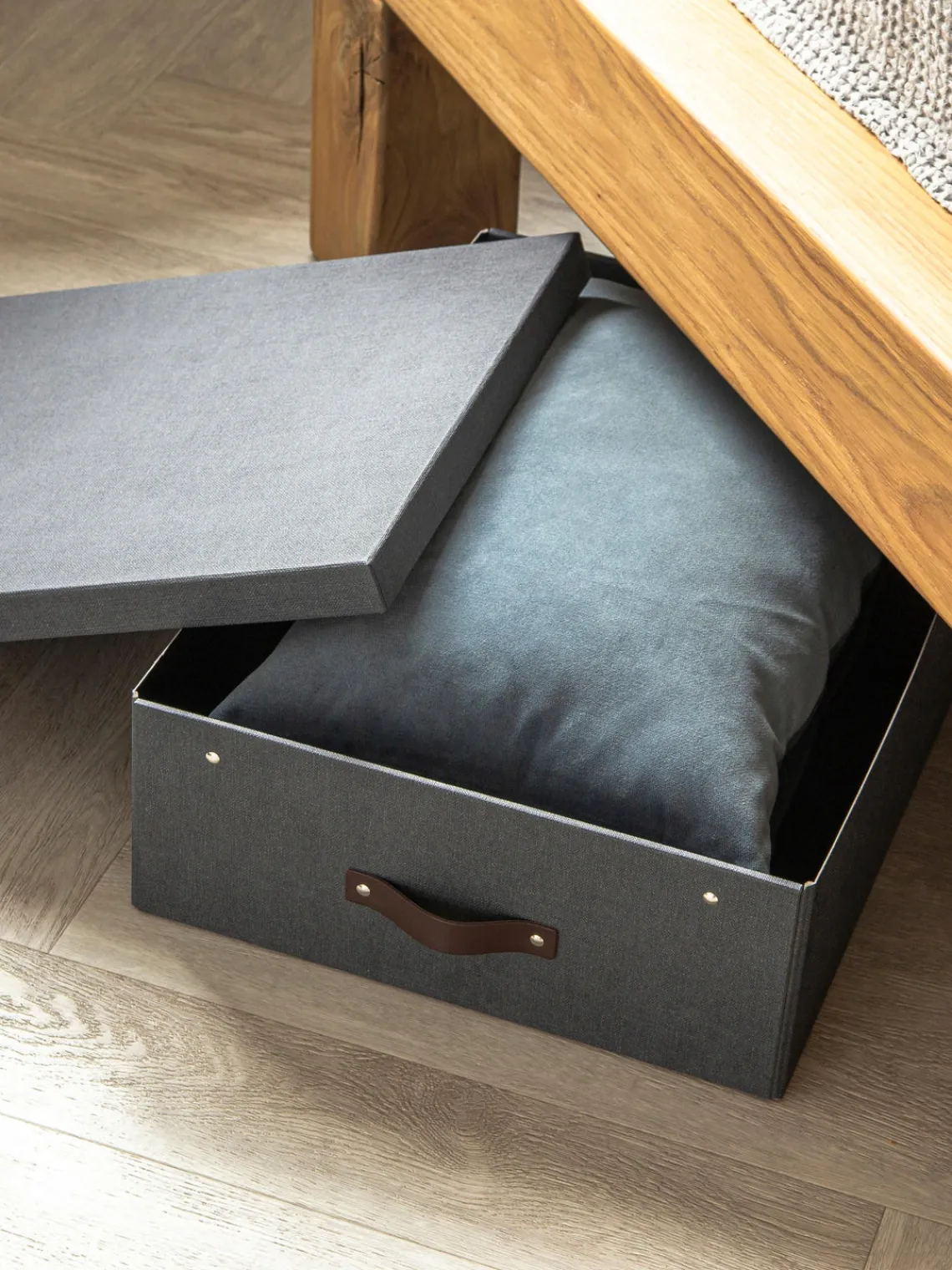 New Bigso Box of Sweden Boîte de rangement Karolin Anthracite, brun foncé