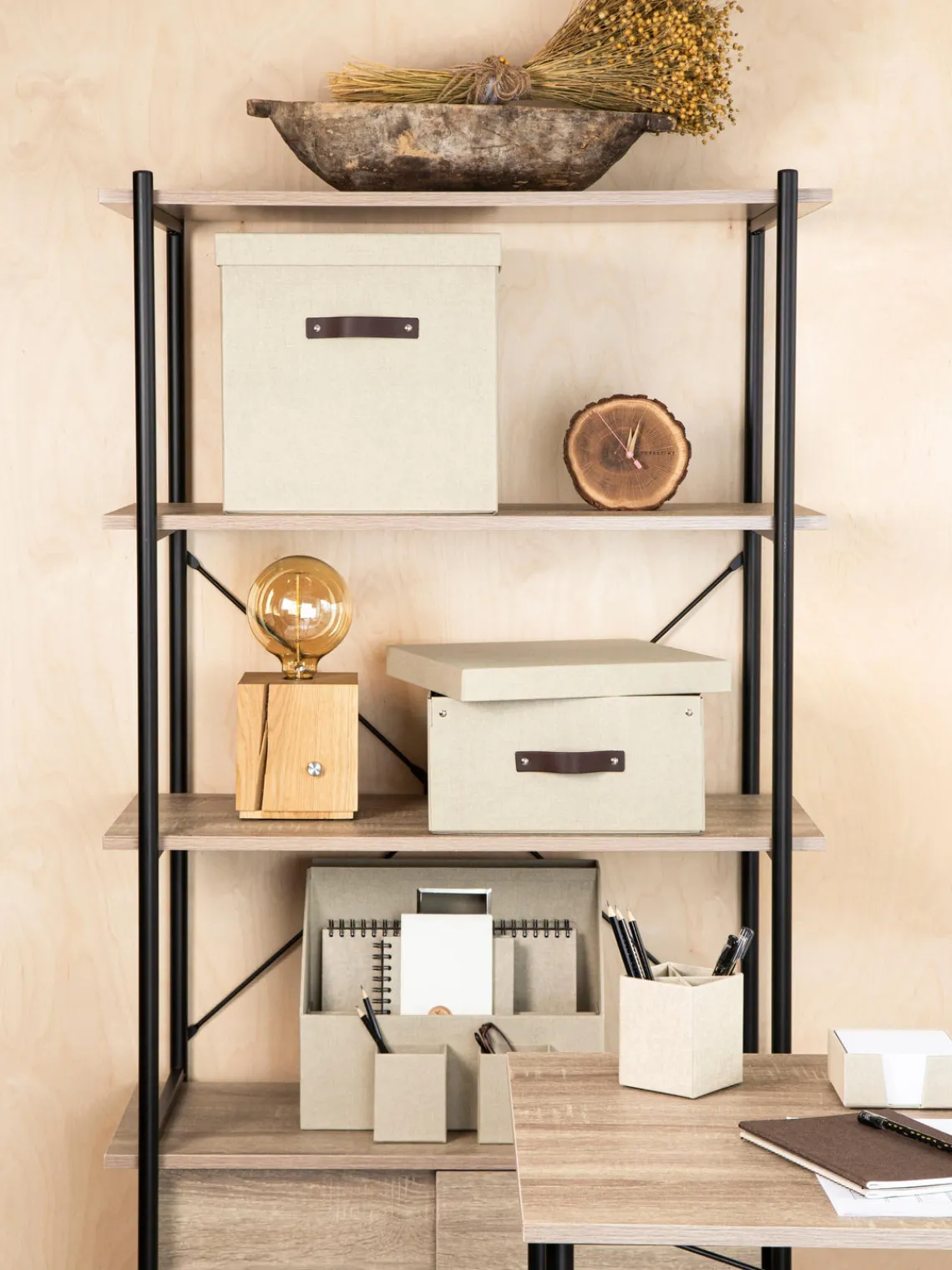 Clearance Bigso Box of Sweden Boîte de rangement Logan Beige clair